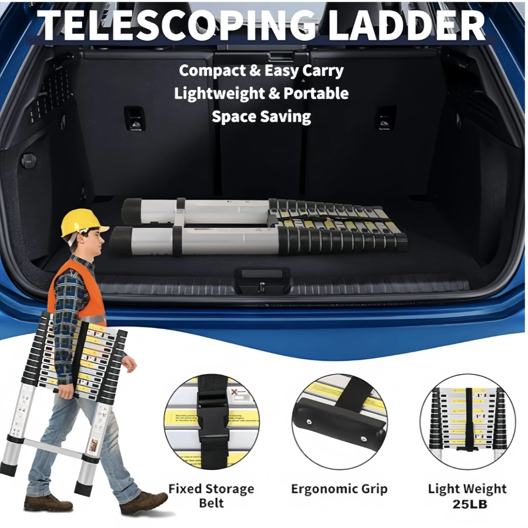 Sklopive teleskopske aluminijumske merdevine - 3,8 m