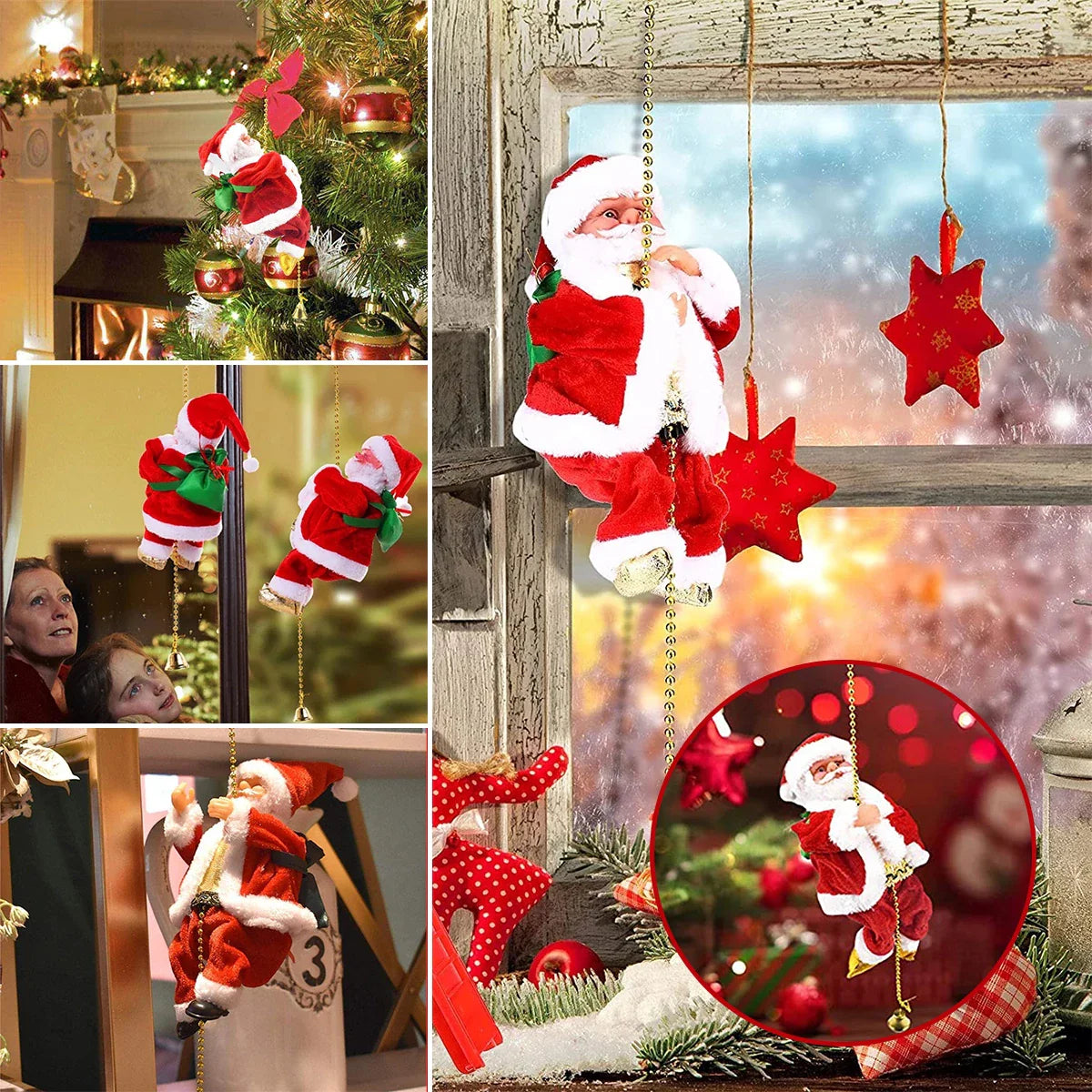 Deda Mraz koji se penje uz konopac