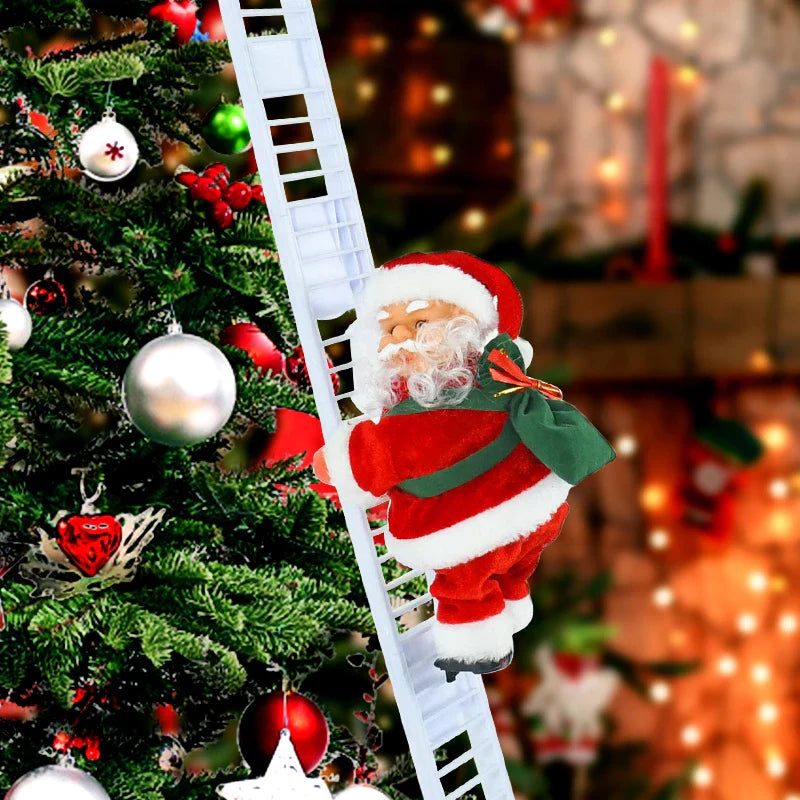 Deda Mraz se penje uz merdevine